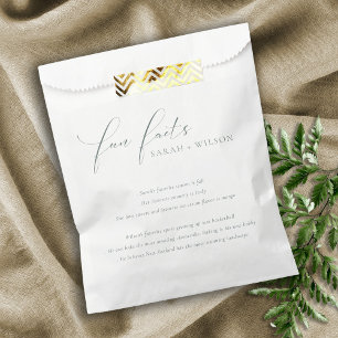 Simple Script Black White Wedding Fun Facts Favour Bags
