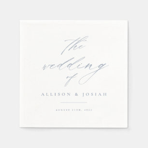Simple Script Blue Wedding Napkins