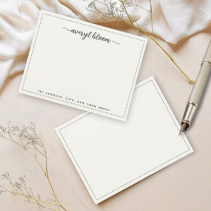Simple Script Border Personalised Stationery  Card