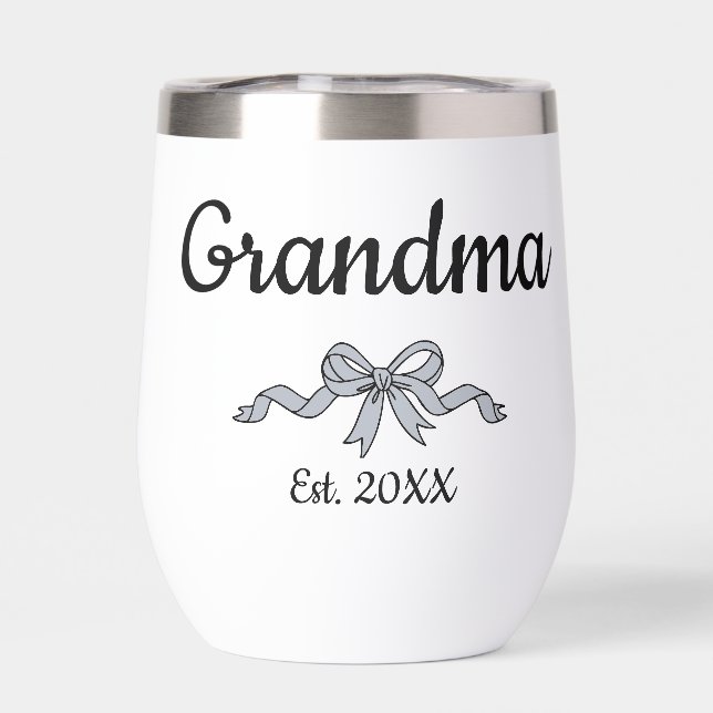 Simple Script Bow Grandma Est. Year (Back)