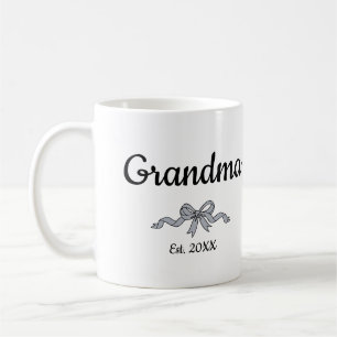 Simple Script Bow Grandma Est. Year Coffee Mug
