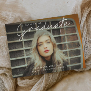 Simple Script Budget Photo Graduation Invitation