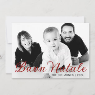 Simple Script Buon Natale Family Photo Holiday
