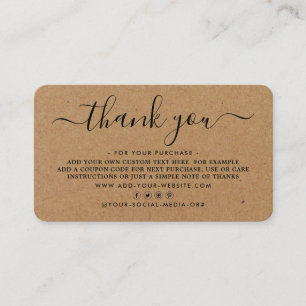 Simple Script Business Thank You Cards