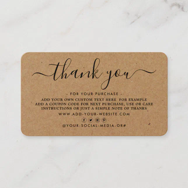 Thank You Script Examples Simple Script Business Thank You Cards | Zazzle