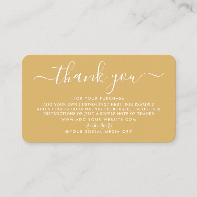 Simple Script Business Thank You Cards (Front)