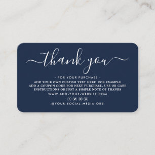 Simple Script Business Thank You Cards