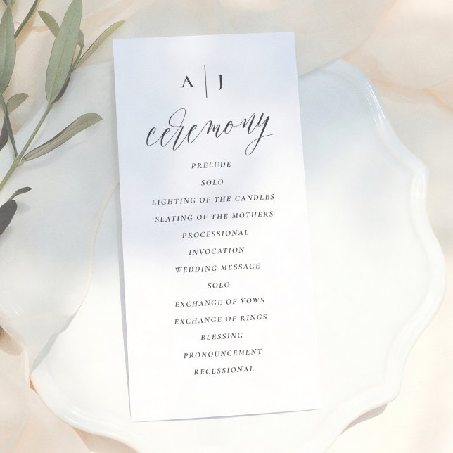 Simple Script Calligraphy Elegant Wedding Programme (Creator Uploaded)