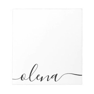 Simple  Script Calligraphy Personalised Name Notepad