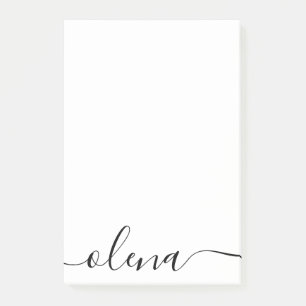 Simple  Script Calligraphy Personalised Name  Post-it Notes