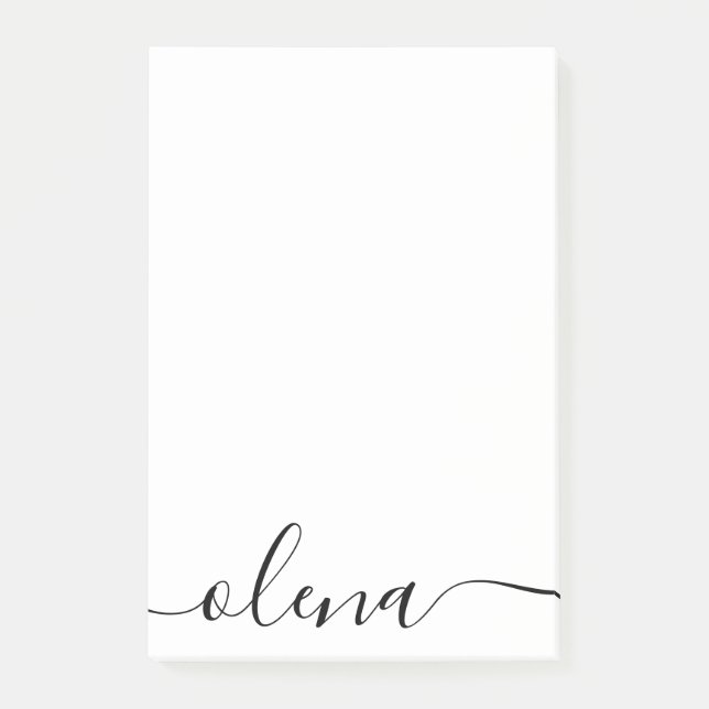 Simple  Script Calligraphy Personalised Name  Post-it Notes (Front)