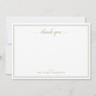 Simple Script Calligraphy Wedding Thank You Card