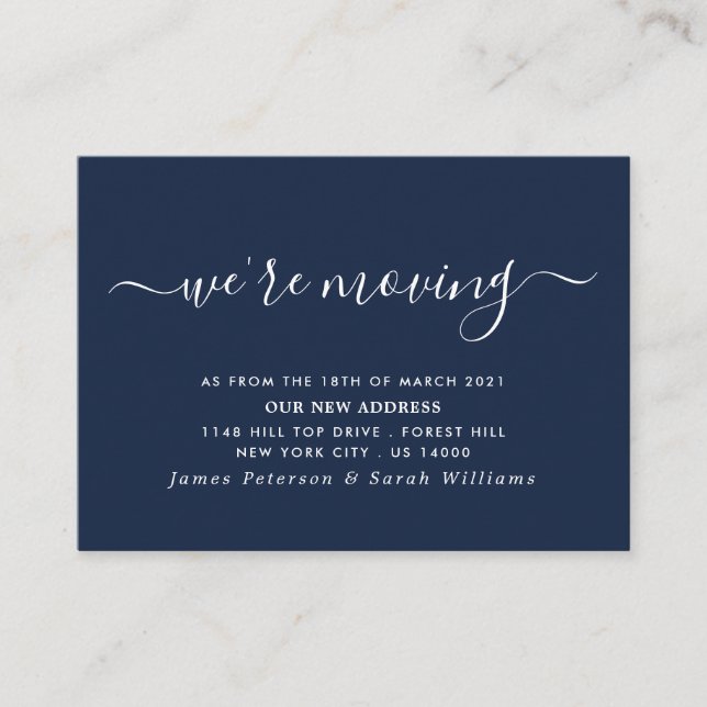Simple Script Change of Address Enclosure Card (Front)