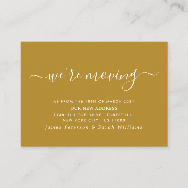 Simple Script Change of Address Enclosure Card (Front)