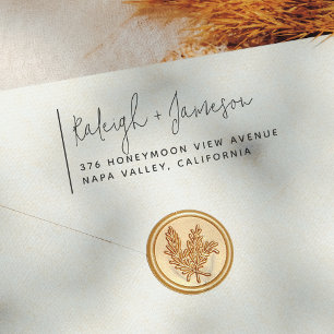 Simple Script Chic Typography Couple Names Wedding Rubber Stamp