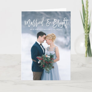 simple script christmas wedding announcement