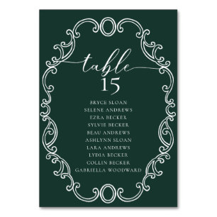 Simple Script Classic Wedding Table Number