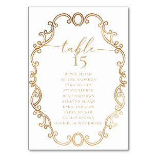 Simple Script Classic Wedding Table Number