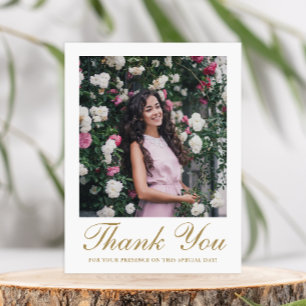 Simple Script Confirmation Cross Photo Thank You Postcard