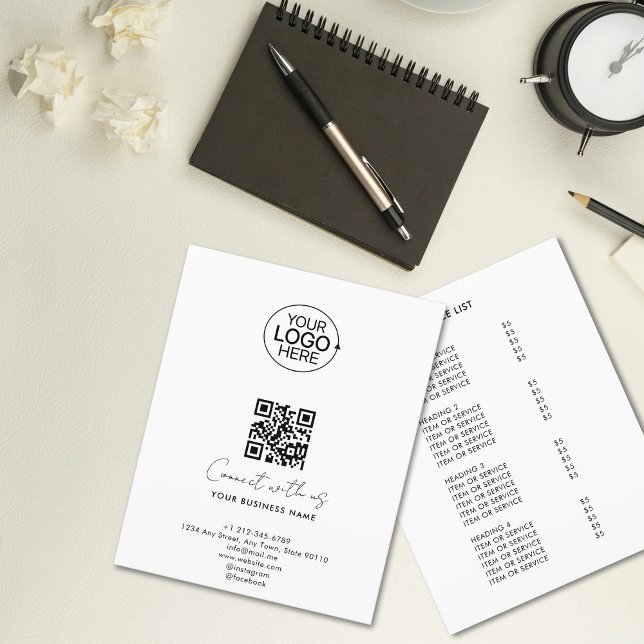 Simple Script Connect With Us Logo QR Code Promo Flyer (Simple Script Connect With Us Logo QR Code Promo Flyer)