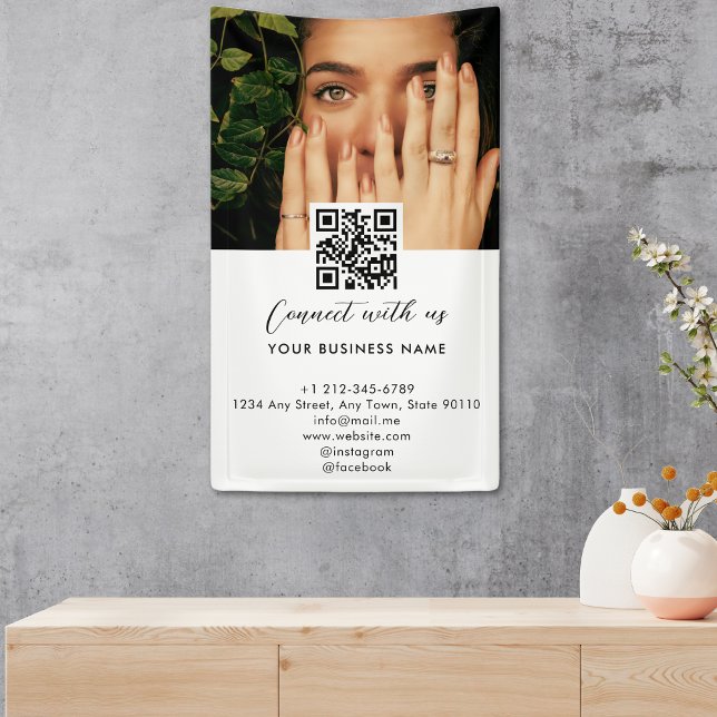 Simple Script Connect With Us Photo QR Code Promo Banner (Simple Script Connect With Us Photo QR Code Promo Banner)