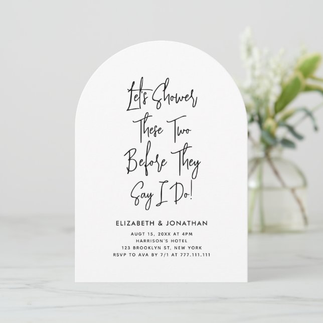 Simple Script Couple Shower Before They Say I Do Invitation (Standing Front)