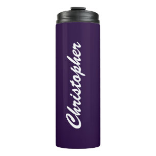 Simple script custom name purple thermal tumbler
