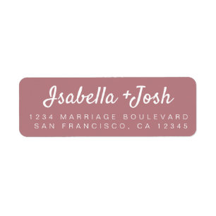 Simple Script Dusty Rose Wedding Return Address