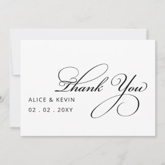 Simple Script Elegant Handwritten Wedding Thank You Card