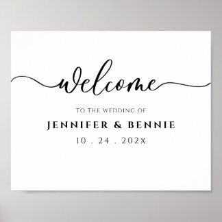 Simple Script Elegant Minimalist Modern Welcome Poster