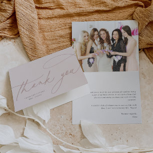 Simple Script Elegant Personalised Photo Thank You Card