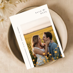 Simple Script Elegant Wedding Photo Save The Date