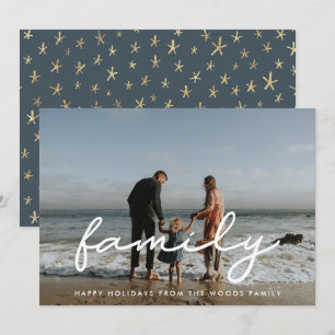 Simple Script Family Photo Christmas Holiday Card