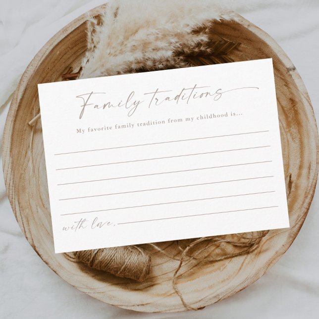 Simple Script Family Traditions Baby Shower Enclosure Card (Simple script boho baby shower family traditions enclosure card.)