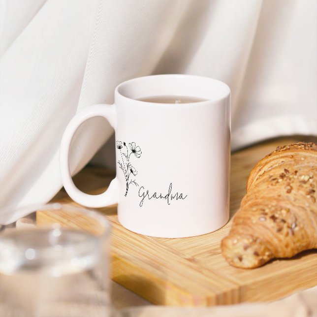 Simple Script Flower Grandma Mug (Creator Uploaded)