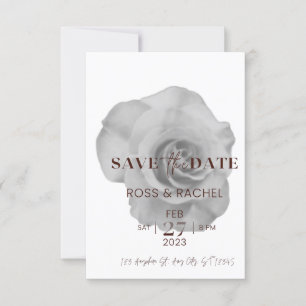 Simple Script Flower Save the Date Invitation