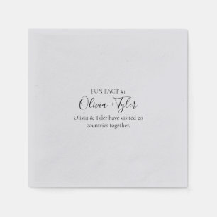 Simple Script Fun Fact Wedding Reception Napkin