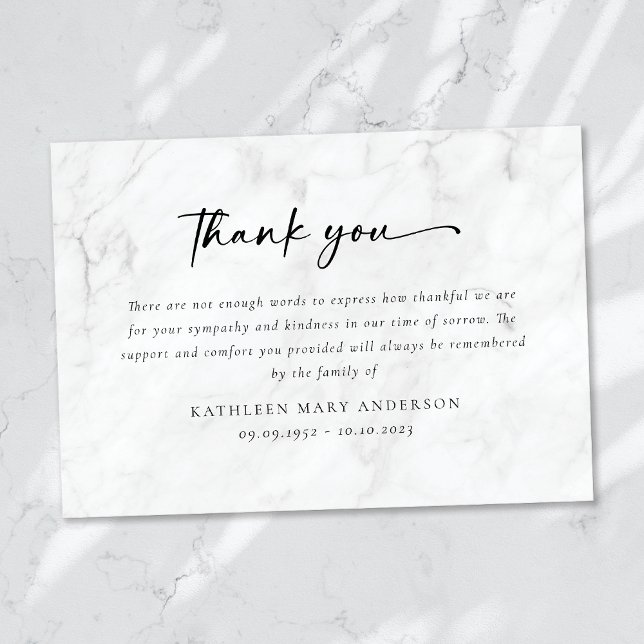 Simple Script Funeral Thank You Card (Creator Uploaded)