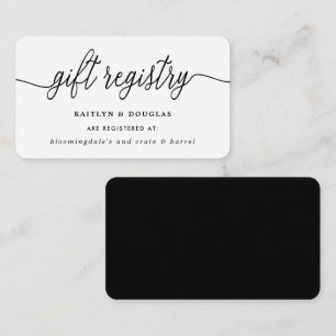 Simple Script Gift Registry Enclosure Card