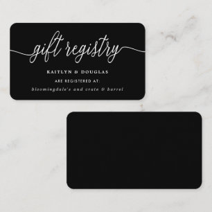 Simple Script Gift Registry Enclosure Card