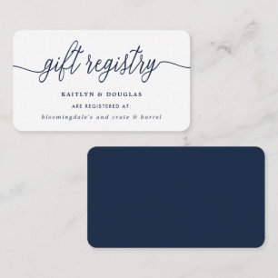 Simple Script Gift Registry Enclosure Card