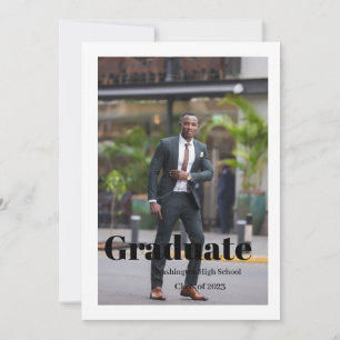 Simple script  graduate invitation card