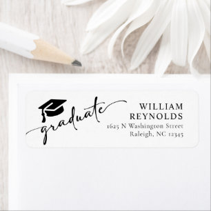 Simple Script Graduation Address Label