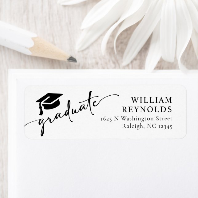 Simple Script Graduation Address Label (Insitu)
