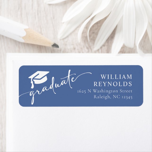 Simple Script Graduation Address Label (Insitu)