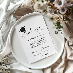 Simple Script graduation thank you message Card