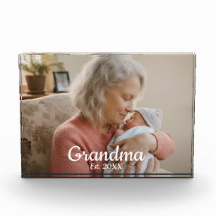 Simple Script Grandma Est.Photo Year Photo Block