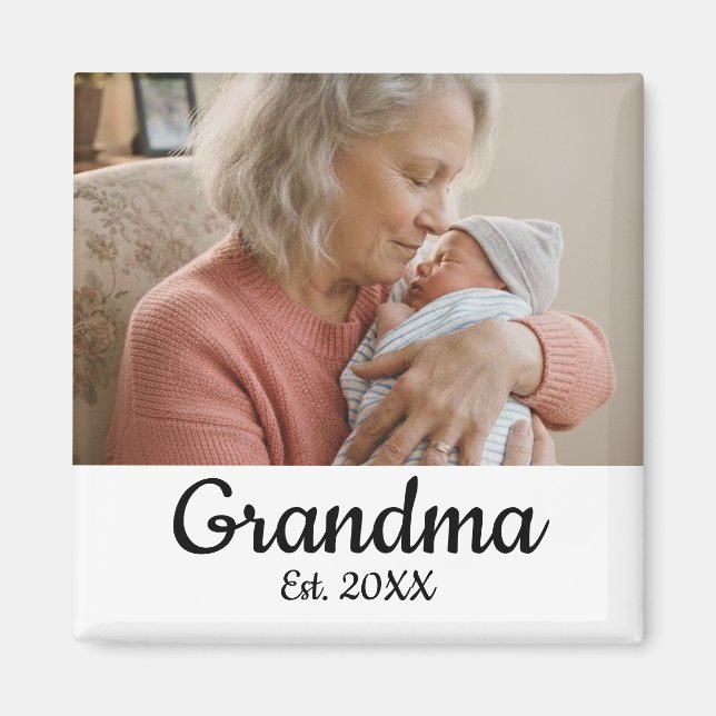 Simple Script Grandma Est. Year Magnet (Front)