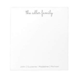 Simple Script Gray Family Notepad