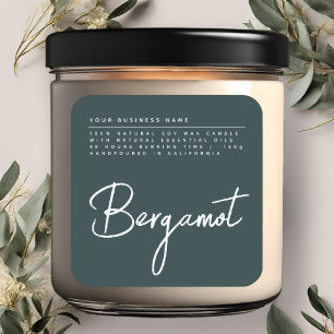 Simple script green candle product label